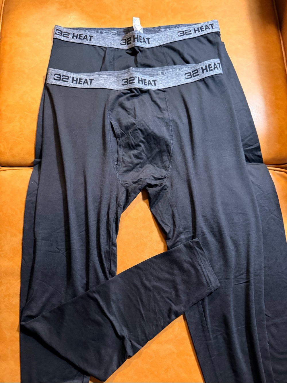 NWOT 32 Degrees Men’s Black Thermal Pants with Gray Waistband - 2 Pair